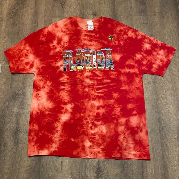 Florida Bleach Dye T-Shirt - Picture 1 of 1